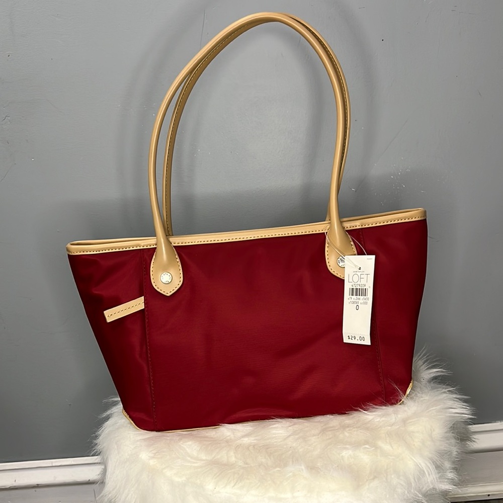 NWT Loft Tote Bag, Deep Red